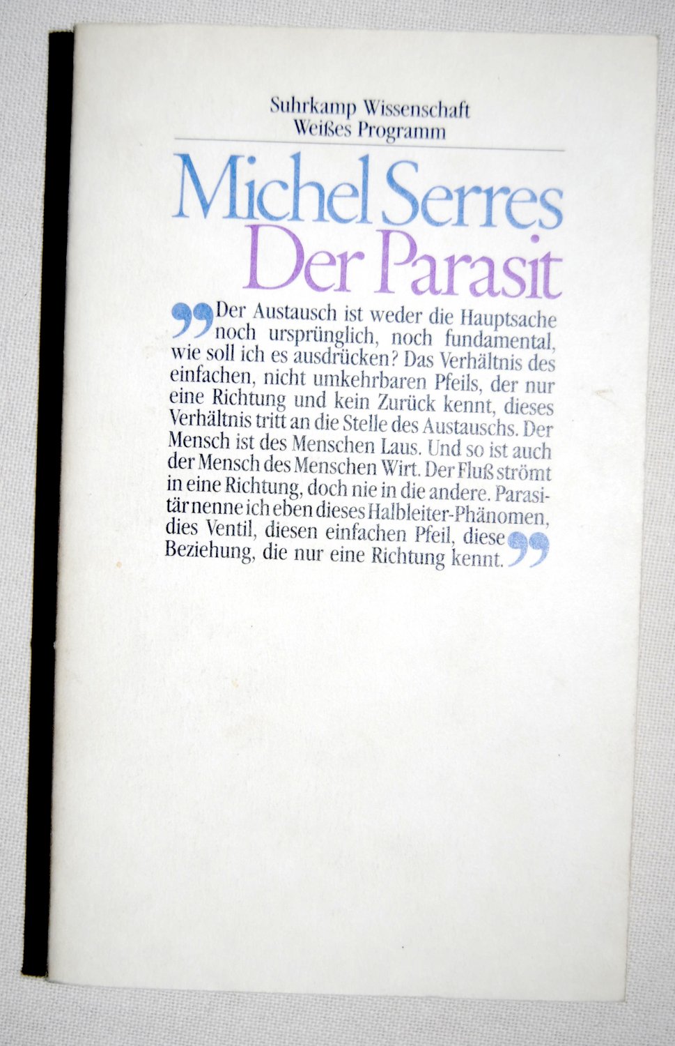 Michel Serres, Der Parasit“ – Bücher gebraucht, antiquarisch